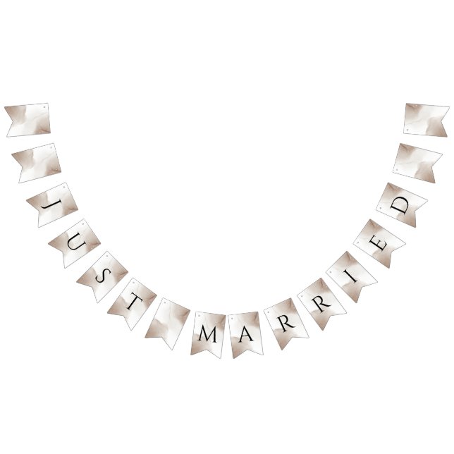 Modern Elegant Just Married Newlyweds Bunting Flags (All)