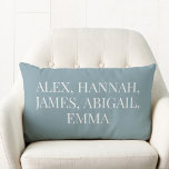 Modern Elegant Kids Names Personalized Family Lumbar Pillow<br><div class="desc">Create your own personalized family lumbar pillow. Features custom monogram names in elegant minimalist typography on blue colour. Great gift idea for grandma featuring grandkids names.</div>