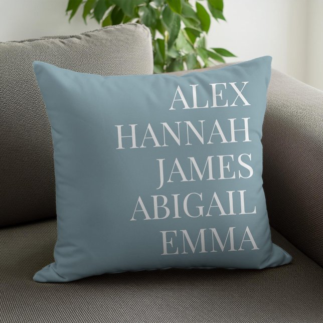 Modern Elegant Kids Names Personalized Family Throw Pillow (Creator Uploaded)