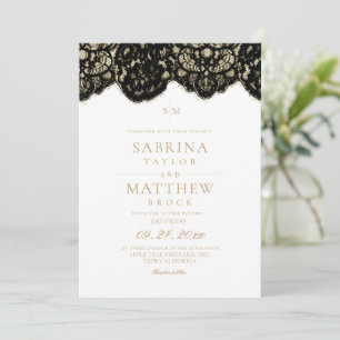 Modern & Elegant Lace Wedding  Invitation