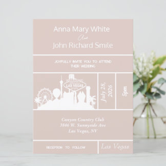 Modern Elegant Las Vegas City Skyline Invitation
