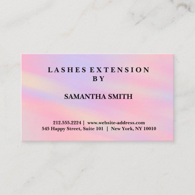 Modern Elegant Lashes Extension Professional Business Card (Front)