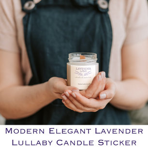Modern Elegant Lavender lullaby Candle Square Sticker