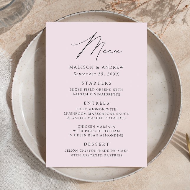 Modern Elegant Lavender Wedding Menu (Creator Uploaded)