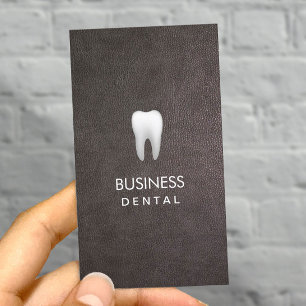 Modern Elegant Leather Dental Appointment Card
