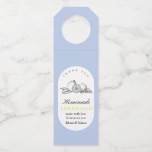 Modern Elegant Lemons Limoncello Wedding Bottle Tag