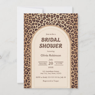 Modern Elegant Leopard Print Bridal Shower Invitation
