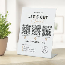 Modern Elegant Let's Get Social QR Code