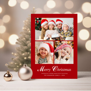 Modern elegant lettering christmas holiday card