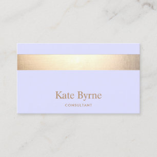Modern Elegant Light Purple Gold Stripe Business Card