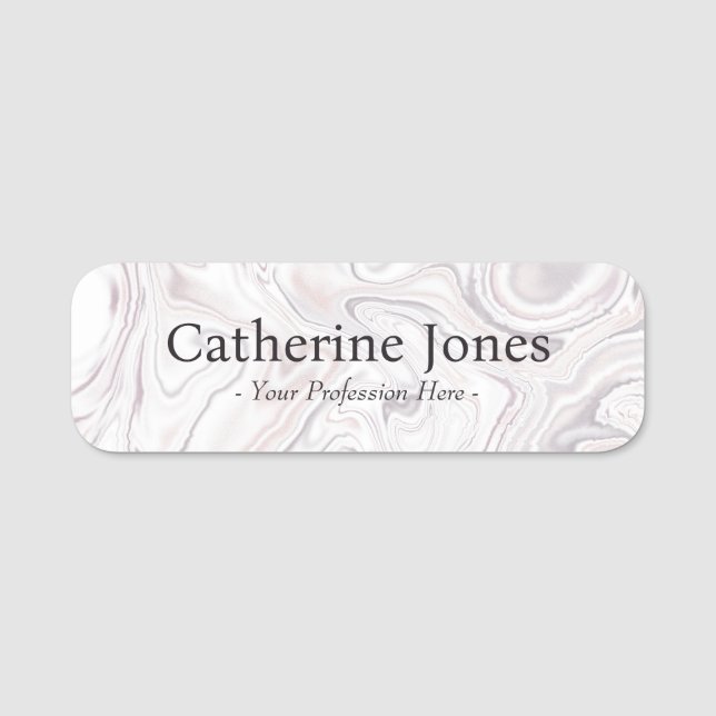 Modern Elegant Liquified Art Painting Name Tag (Front)