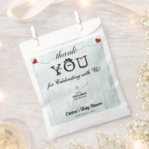 Modern Elegant Little Gentleman Baby Shower Cute Favour Bag