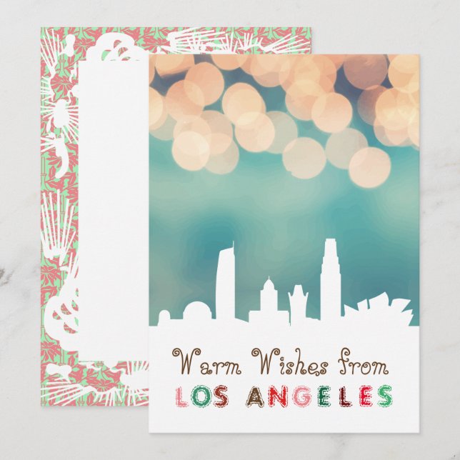 Modern Elegant Los Angeles City Skyline  Card (Front/Back)
