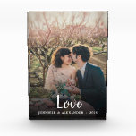 Modern elegant love script text overlay photo block<br><div class="desc">Modern elegant love script text overlay Photo Block
You can easily change the photo, text and names.
Nice as a Valentine's day, christmas gift etc.</div>