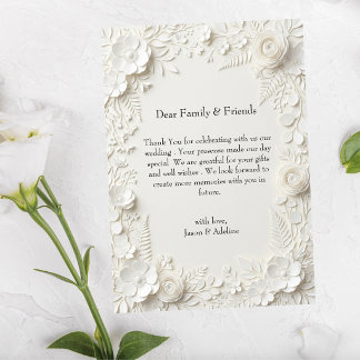 Modern Elegant Luxury Floral Wedding Thank You Card