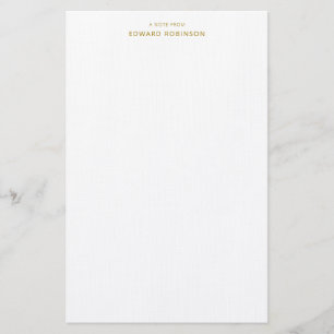 Modern Elegant Luxury Gold Personal Stationery