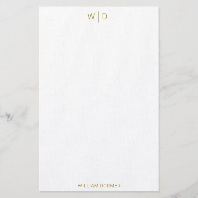 Modern Elegant Luxury Gold Personal Stationery  (Front)