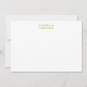 Modern Elegant Luxury Gold Personal Stationery Card