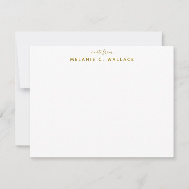 Modern Elegant Luxury Gold Personal Stationery Not Card (Front)