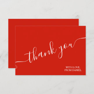 Modern Elegant Luxury Red Thank You Card