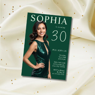 Modern Elegant Magazine Inspired 30th Birthday Invitation