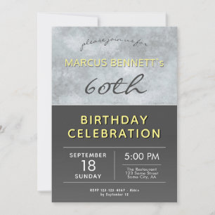 Modern Elegant Man 60th Birthday Party Invitation