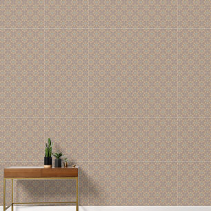 Modern Elegant Mandala Flower Pattern Brown Wallpaper