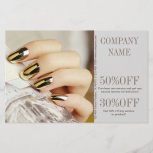 modern elegant manicure nails nail salon flyer