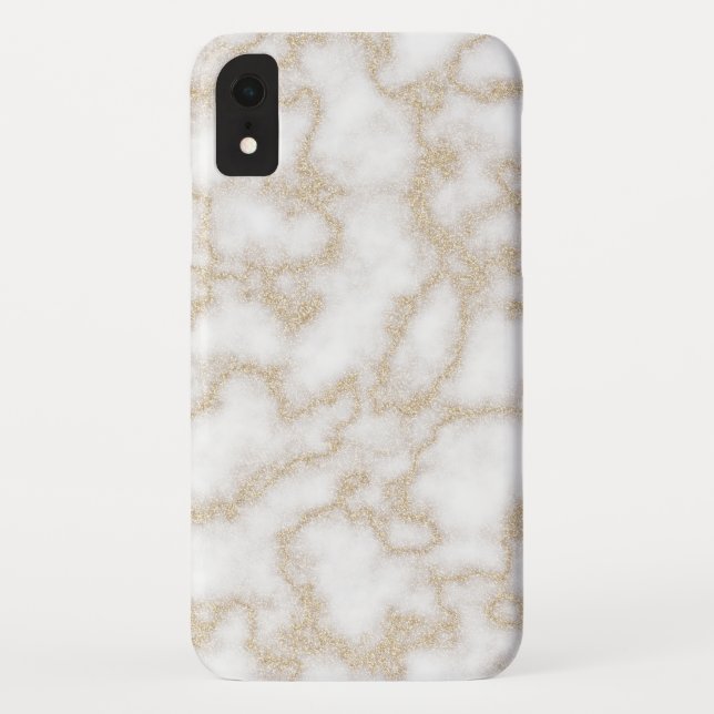 Modern elegant marble faux gold glitter Case-Mate iPhone case (Back)