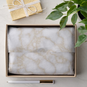 Modern elegant marble faux gold glitter tissue paper