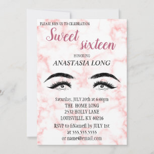 Modern, Elegant Marble, Faux Lashes Save The Date