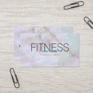 Modern Elegant Marble Personal Fitness Trainer Business Card