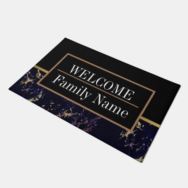 Modern Elegant Marble Welcome Doormat (Angled)