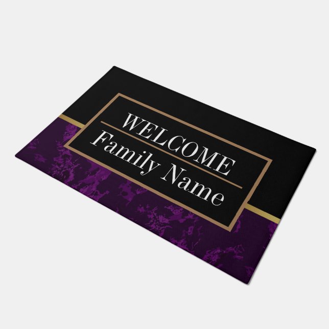 Modern Elegant Marble Welcome Doormat (Angled)