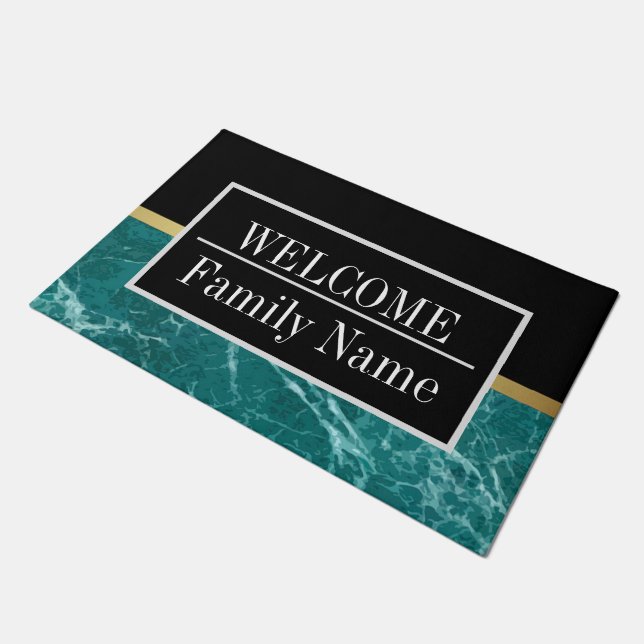Modern Elegant Marble Welcome Doormat (Angled)