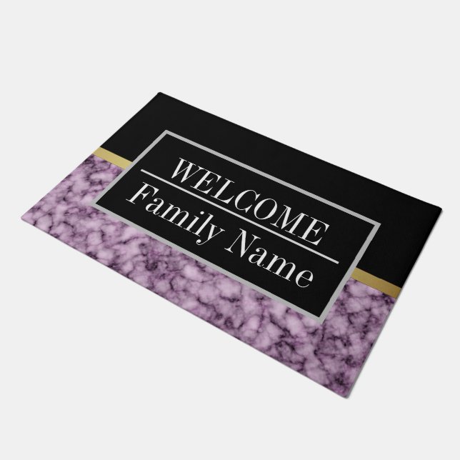 Modern Elegant Marble Welcome Doormat (Angled)