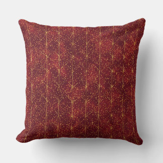 Modern,Elegant ,Maroon Gold Pattern  Throw Pillow