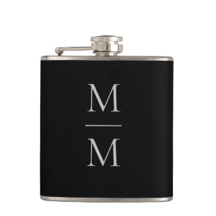 Modern Elegant Masculine Simple Classic Monogram Hip Flask