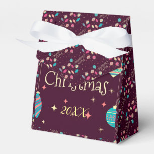 Modern Elegant Merry Christmas Holidays Favor Box