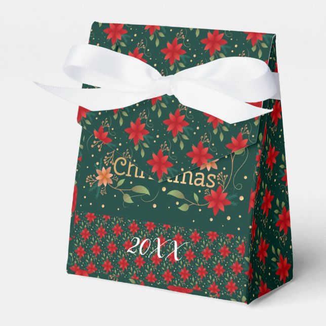 Modern Elegant Merry Christmas Holidays Favor Box (Front Side)