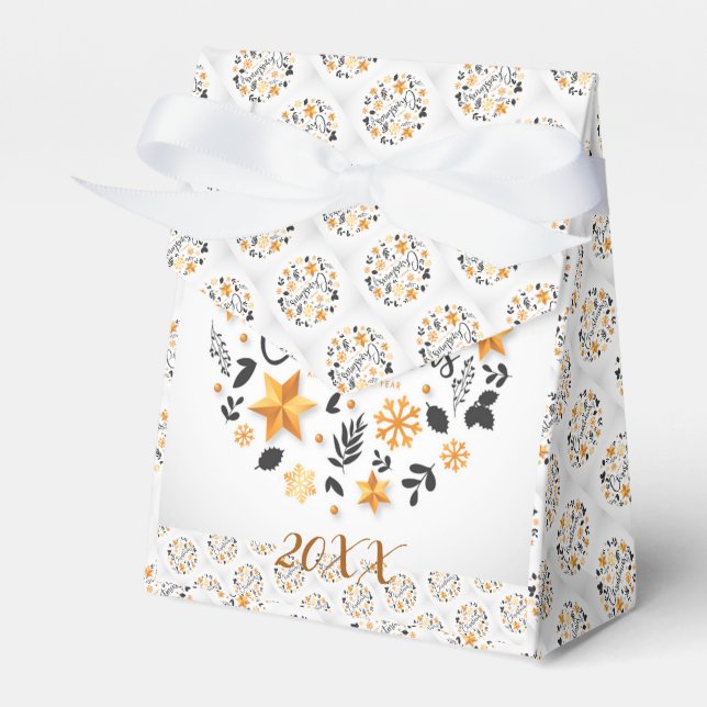 Modern Elegant Merry Christmas Holidays Favor Box (Front Side)