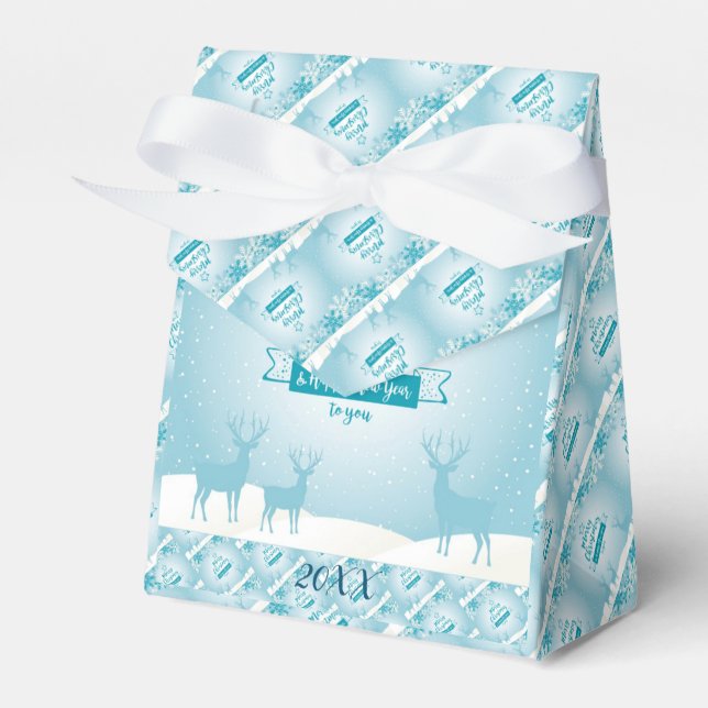 Modern Elegant Merry Christmas Holidays Favor Box (Front Side)