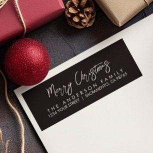 Modern Elegant Merry Christmas Tree and Reindeer