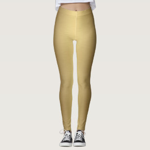 Modern Elegant Metallic Ombre Solid Gold  Leggings