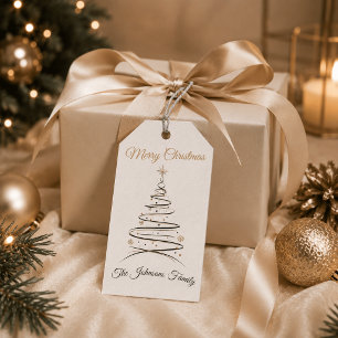 Modern Elegant Minimal Christmas Gift Tag