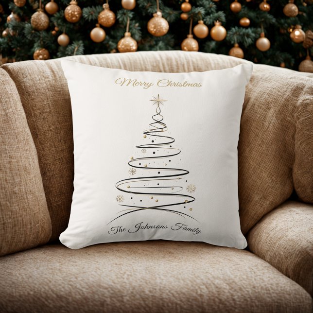 Modern Elegant Minimal Christmas Tree Pillow (Creator Uploaded)
