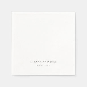 Modern Elegant Minimal Couples Names Wedding Napkin