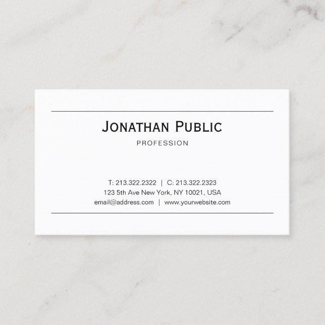 Modern Elegant Minimal Graphic Design Trendy Business Card (Front)