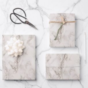 Modern Elegant Minimal Grey Marble Stone Texture Wrapping Paper Sheet