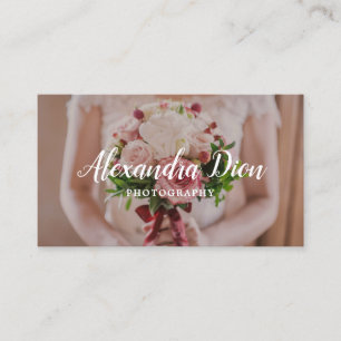 Modern elegant minimal overlay photography business card